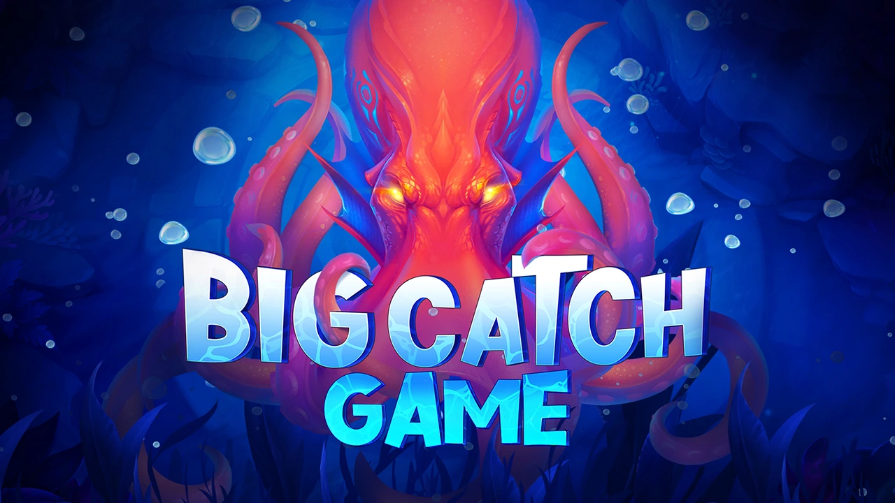 Grafika promocyjna gry „BIG CATCH GAME” stworzonej przez Evoplay, z logotypem producenta w lewym górnym rogu.